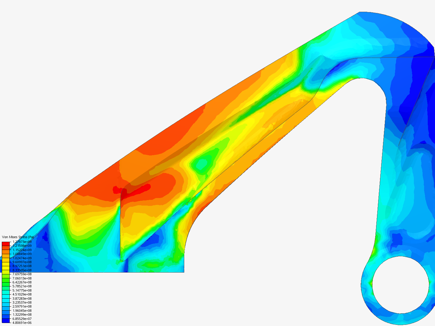 MachDes 2 - Plate 2: Nonlinear Analysis of Aircraft Engine Bearing Bracket image