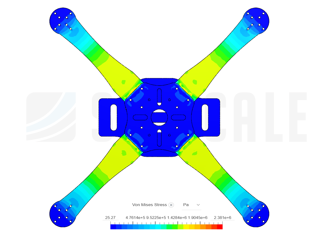 static structure analysis on drone frame by 241312014 | S...