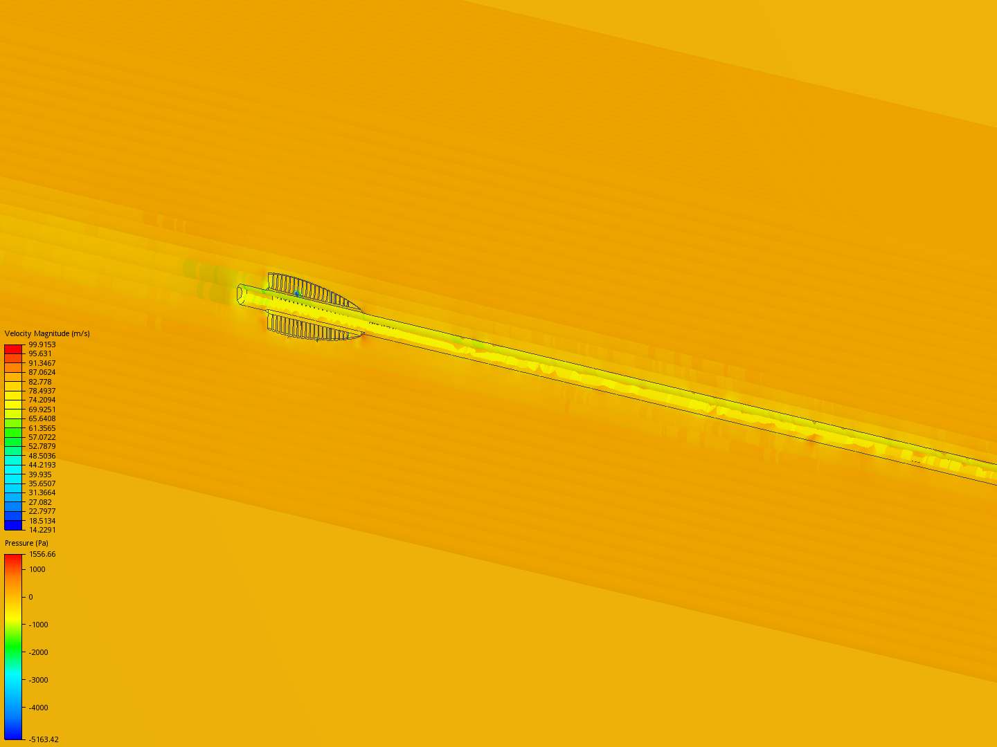 Aerodynamics Flow Around an Arrow Simulation image