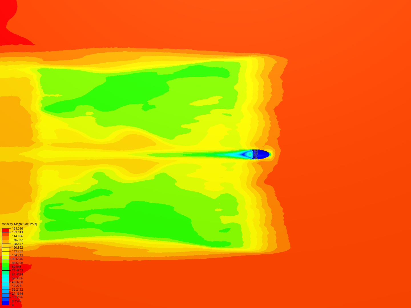 9mm projectile (Back dimpled) - Compressible simulation image