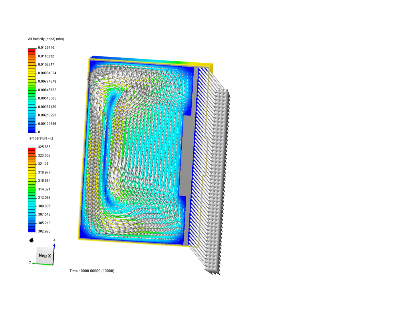 Simplified Liquid Cooled Heat Sink V11 - CHT Simulation image