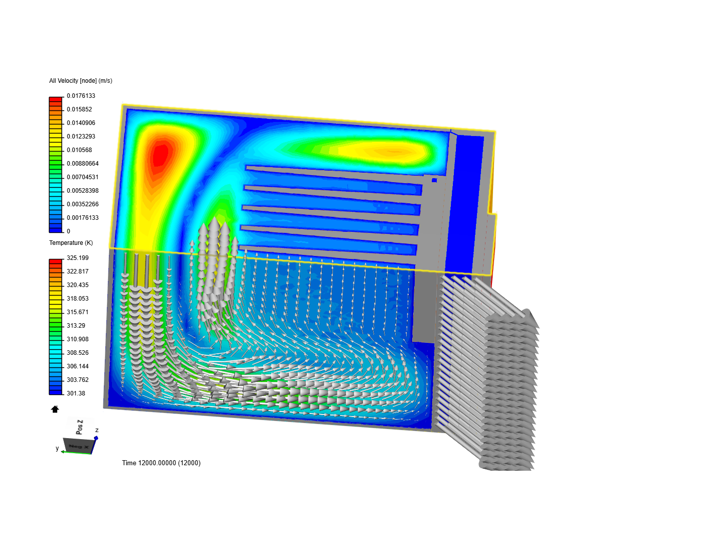 Simplified Liquid Cooled Heat Sink V14 -CHT Simulation image