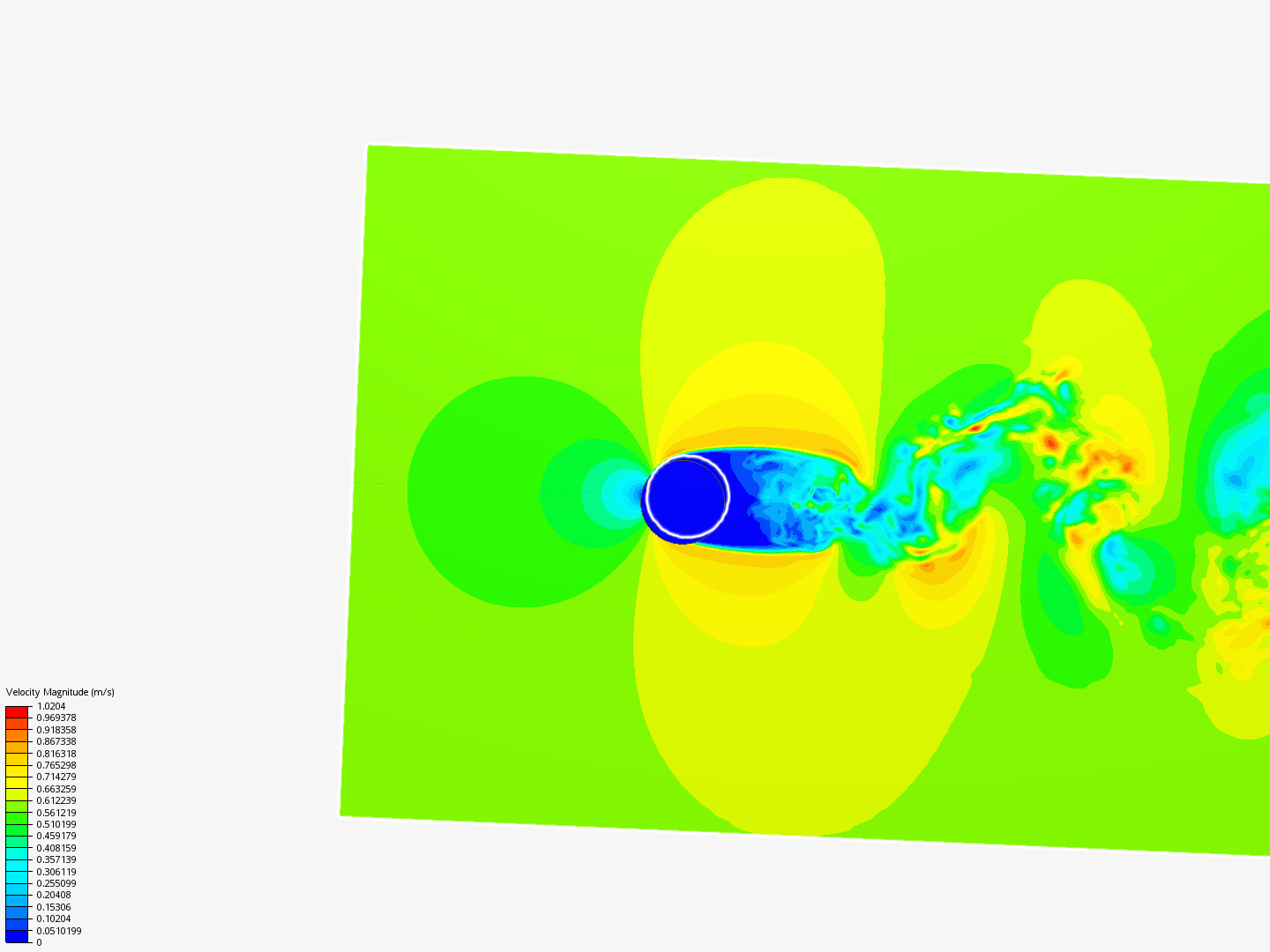 Flow over a cylinder - Incompressible Large Eddy Simulation (LES)  using SimScale's Lattice Boltzmann based Solver - Pacefish image
