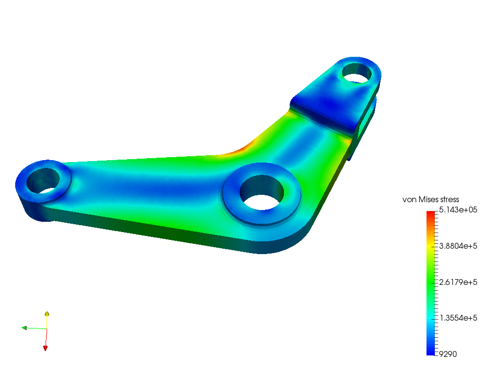 Bell crank stress analysis by aguadarrama SimScale