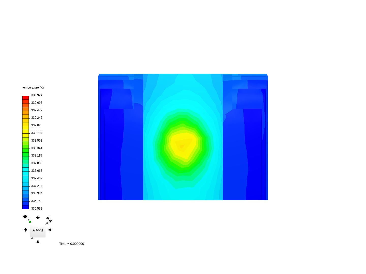 test dissipateur final V1 coupure horizontale une face only Conv 12, temp 50, cond 1e5 image