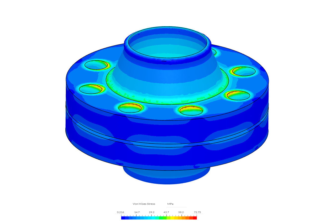 Bolted Flange with Sweep Mesh - Copy by apcs43 | SimScale...