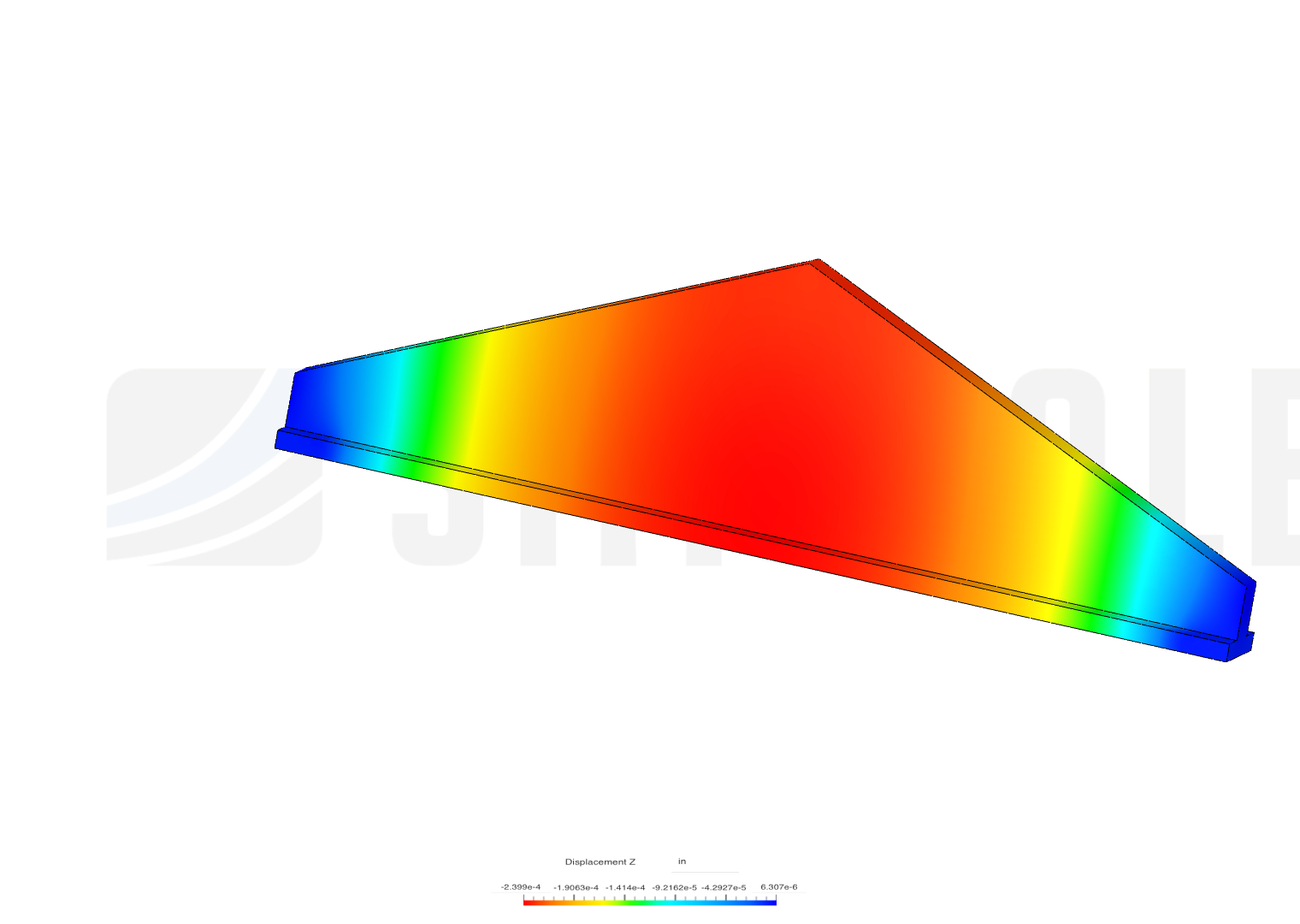 Truss Beam, I-Beam Bottom_No Top Flange_Short Web, 1 in by b799 | SimScale