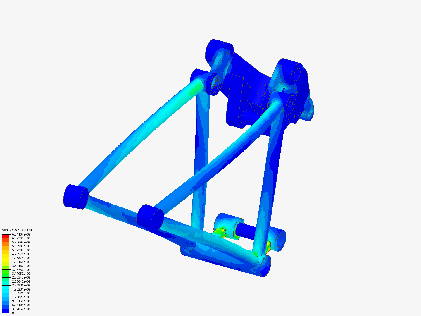 bike linkage stress simulation by carteradavies | SimScale
