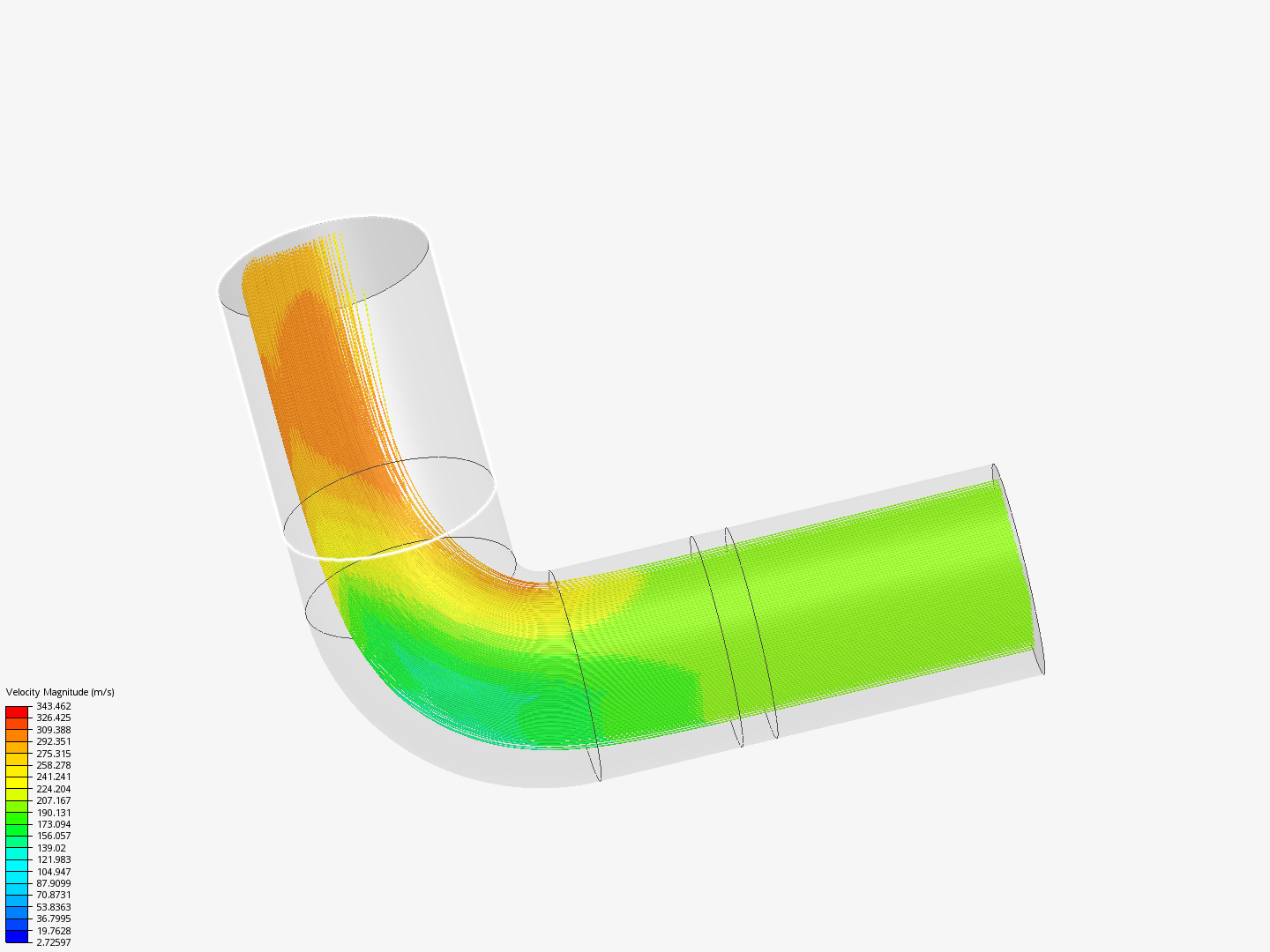 Picture of Airflow Dynamics in Push-to-Connect Elbow Fitting by cgou | SimScale