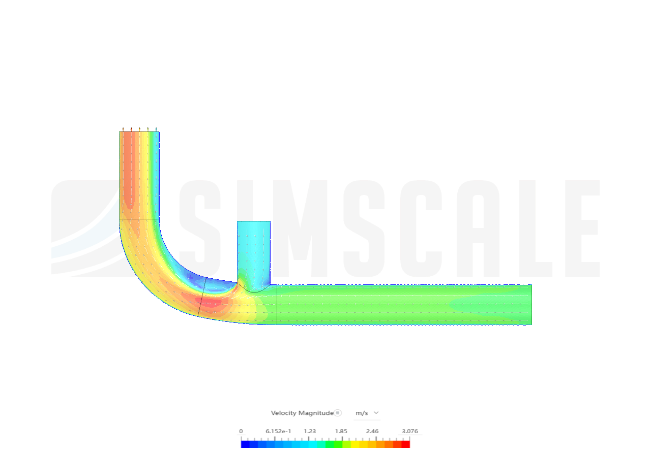 Fluid Flow Through a Pipe Junction by che6 | SimScale...
