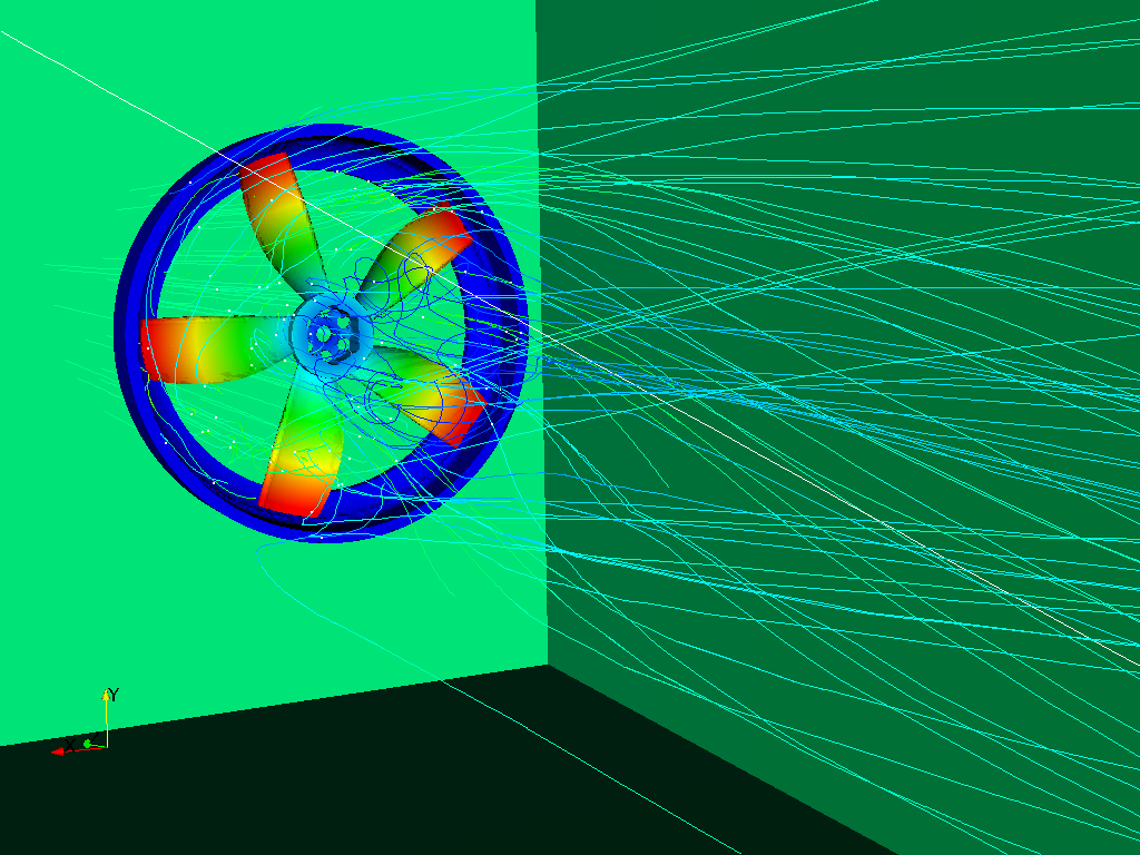 Fluid Dynamics Simulation of a Duct Fan Design by dheiny SimScale