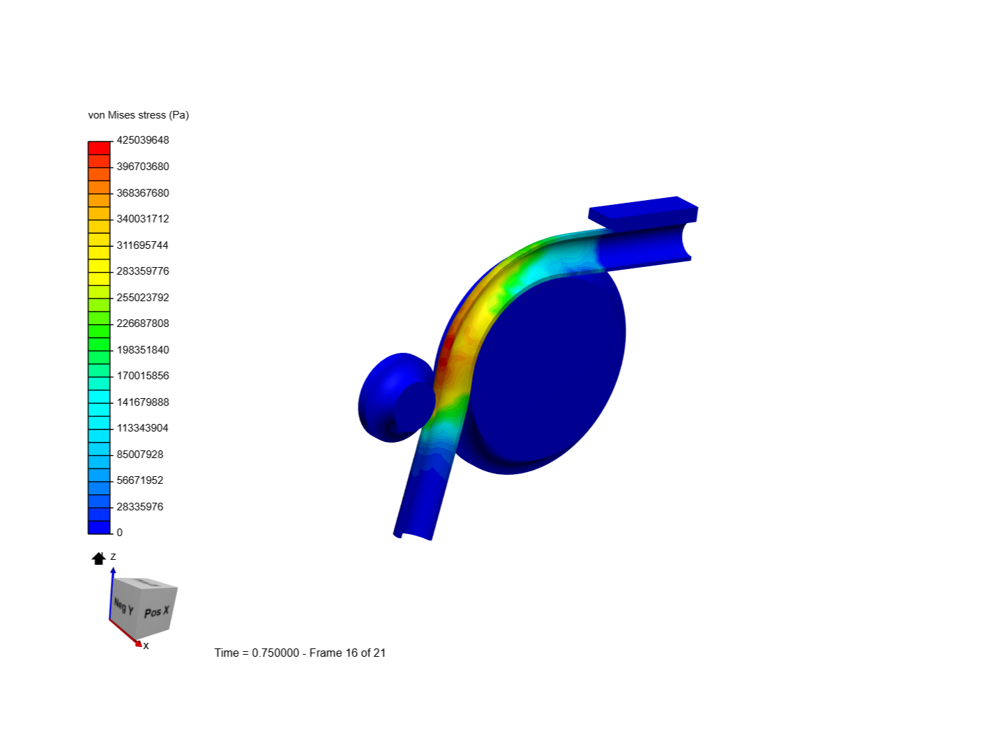 Nonlinear analysis of Bending of an Aluminium and composite Pipe Simulation image