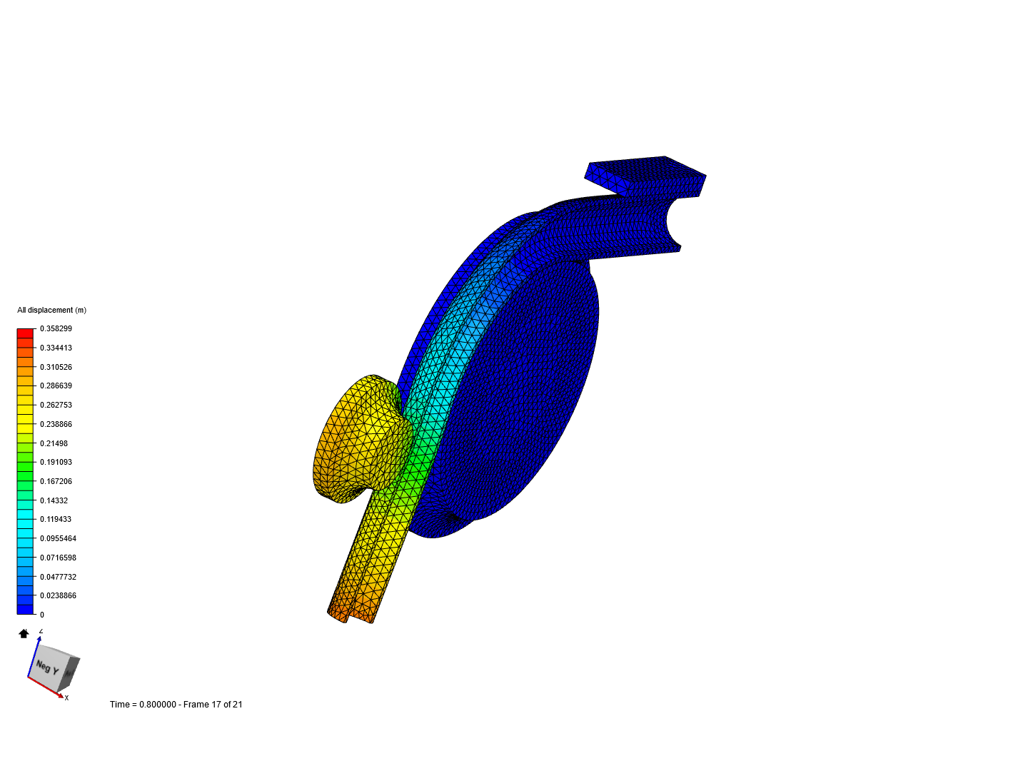 Nonlinear FEA of Bending an Aluminium Pipe Simulation image