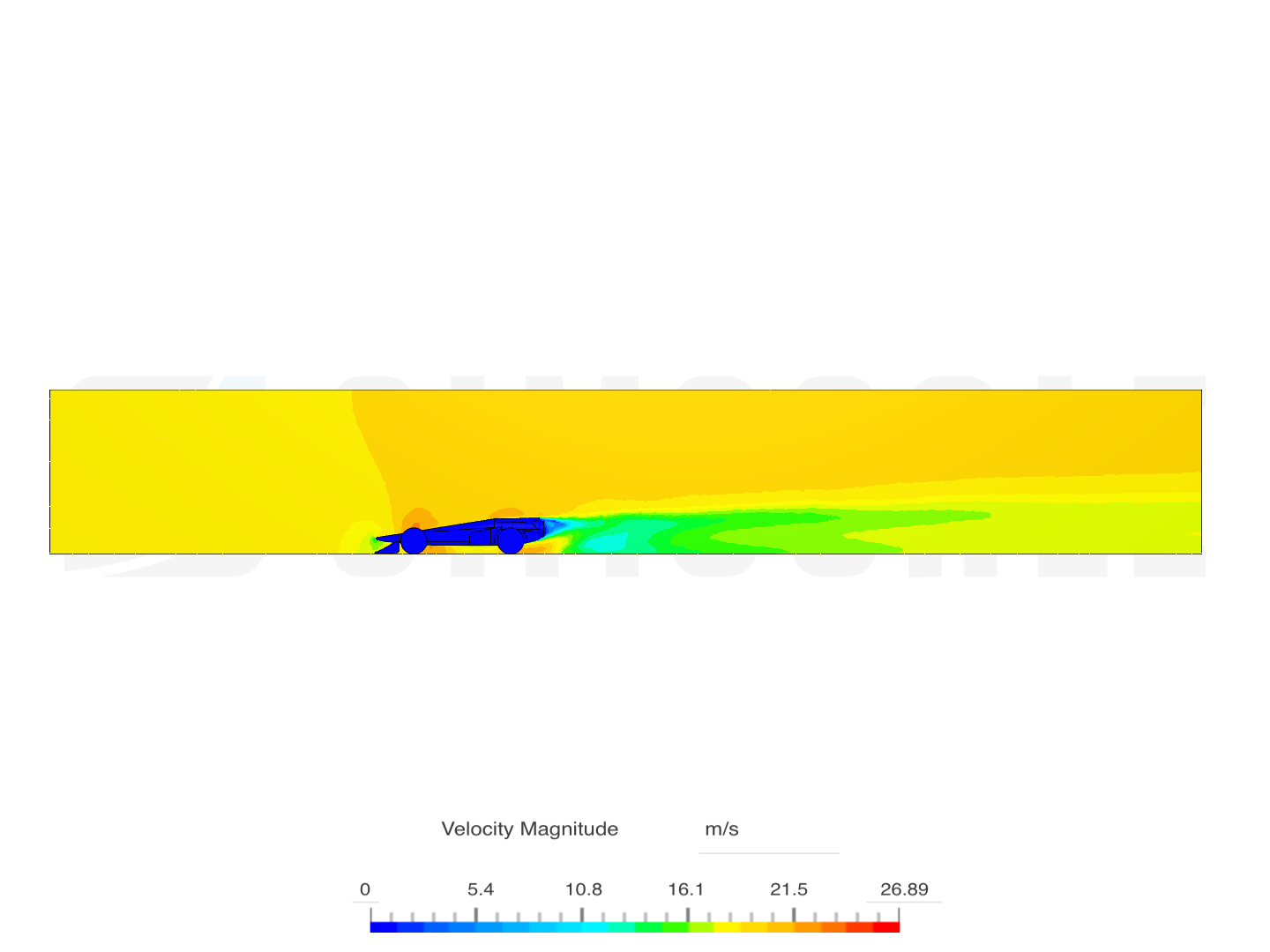 Aerodynamic Simulation of Flow Around an F1 in Schools Car (Skinny Version) image