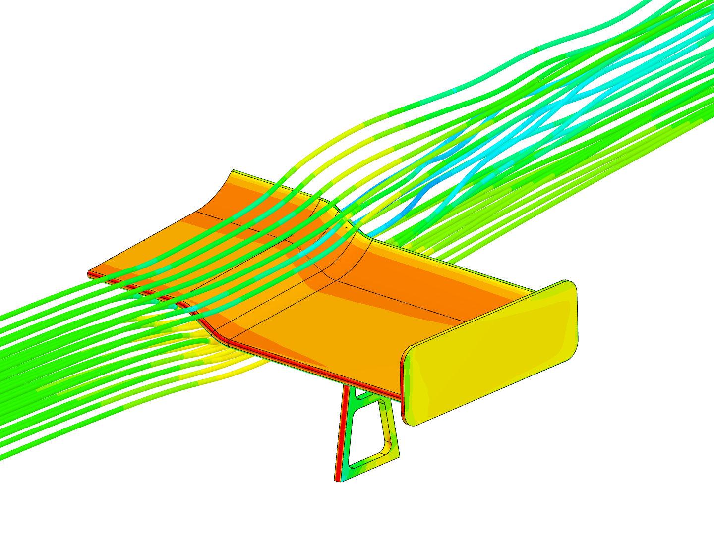 Airflow around spoiler - CFD simulation image