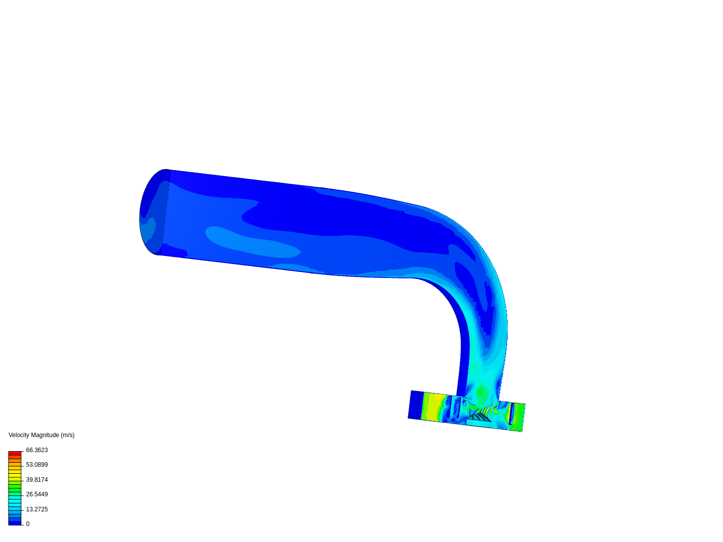 Fluid flow simulation through a water turbine image