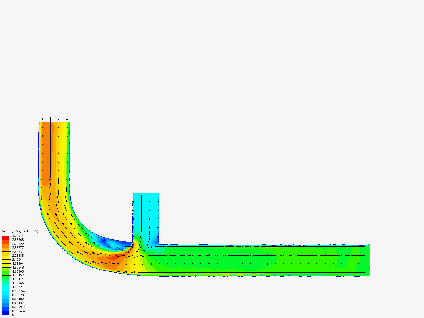 Fluid Flow Through a Pipe Junction by kangwei | SimScale...