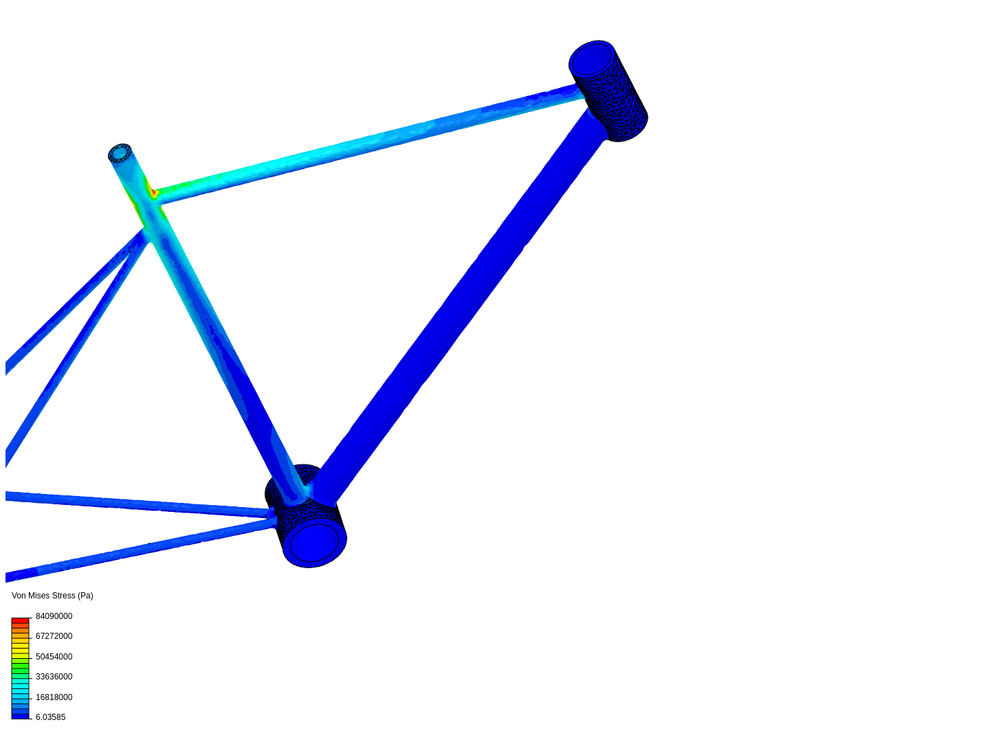stress analysis of a bicycle frame by mahatoprakash3 SimScale