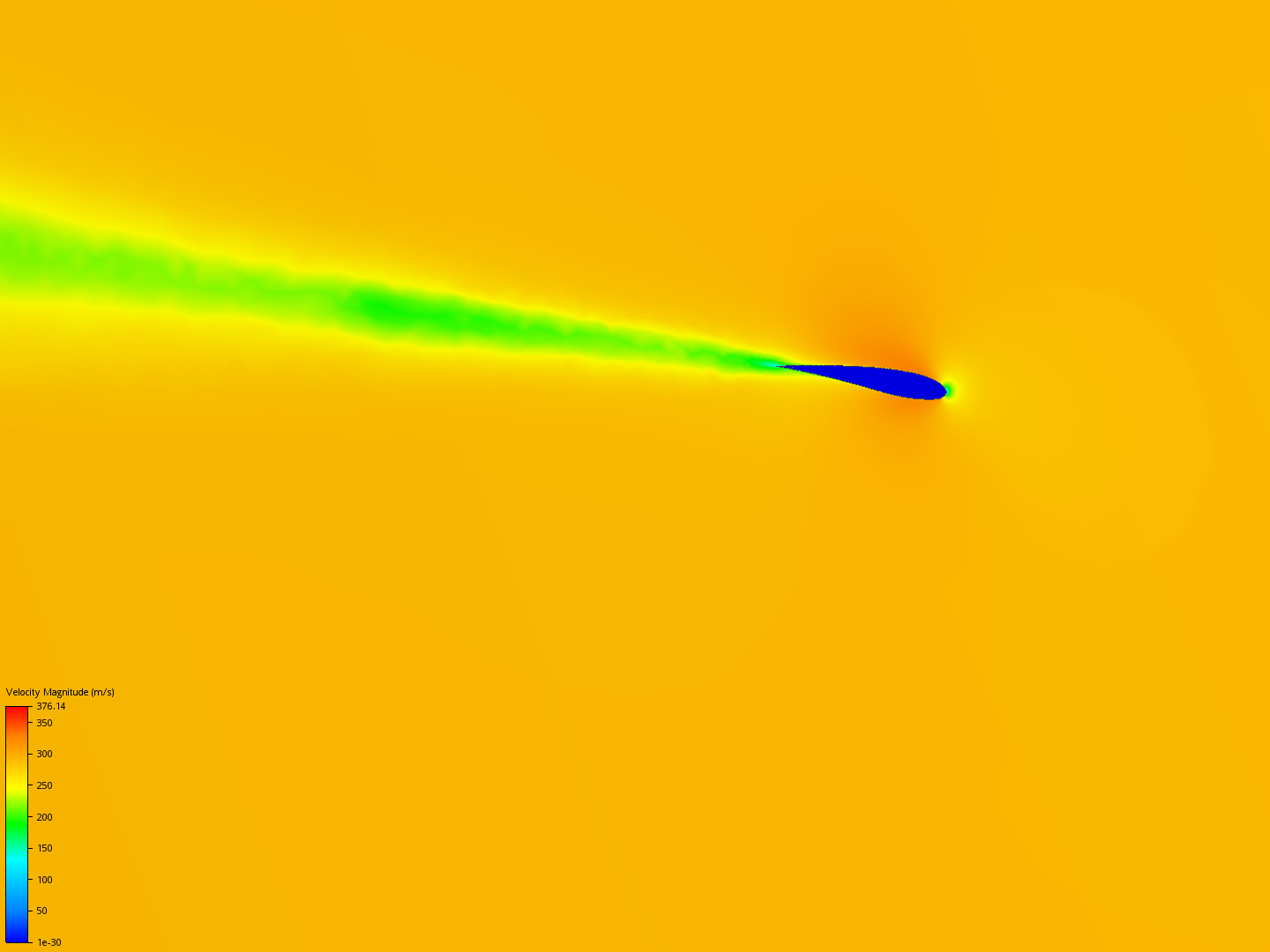 Transonic flow over wing - 3D image