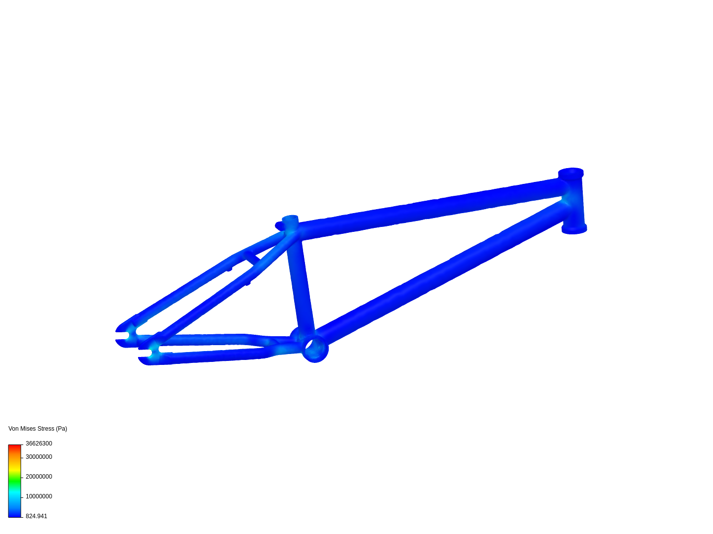 Structural analysis of a road bike frame image