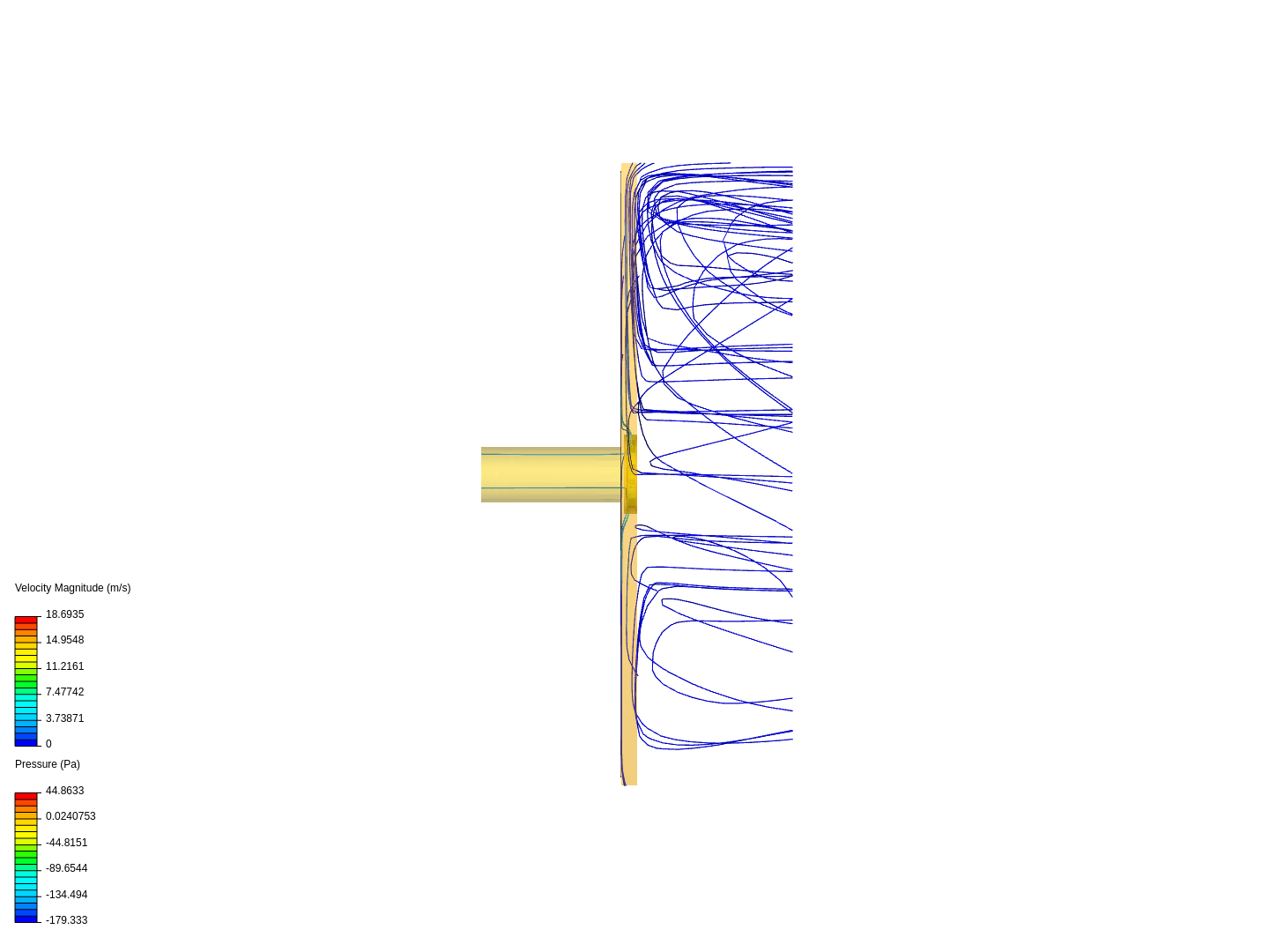 Air flow through a radial impeller image