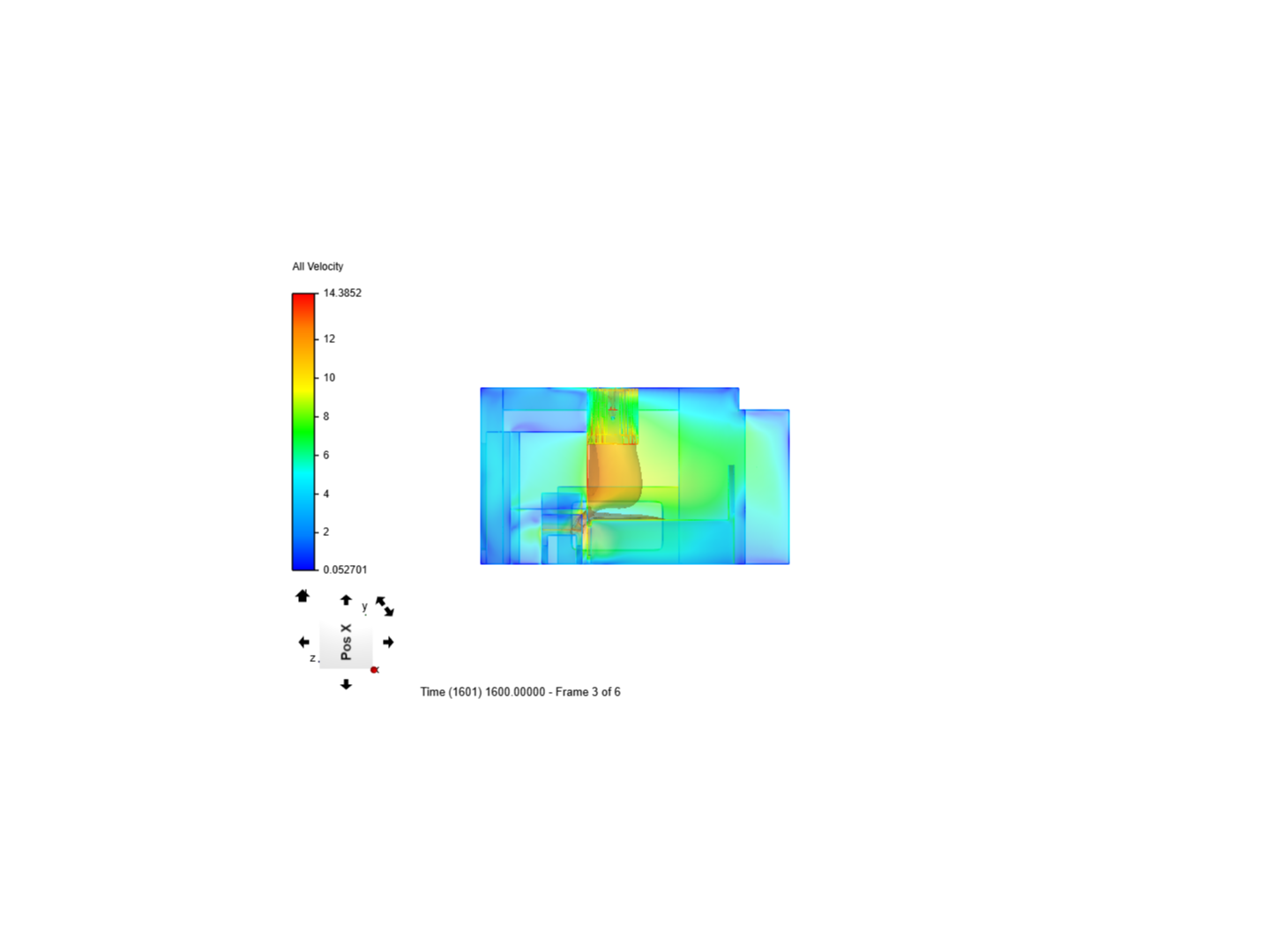 Airflow analysis of a ceiling fan in a living room image