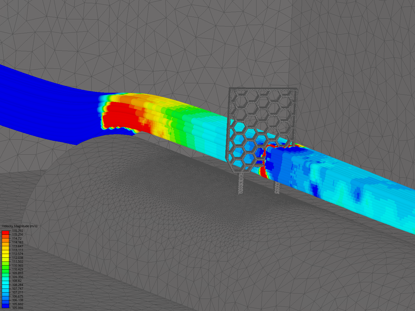 Model 3 Hexagonal Lattice Fin Testing at 20 degrees AOA by rnalamalapu ...