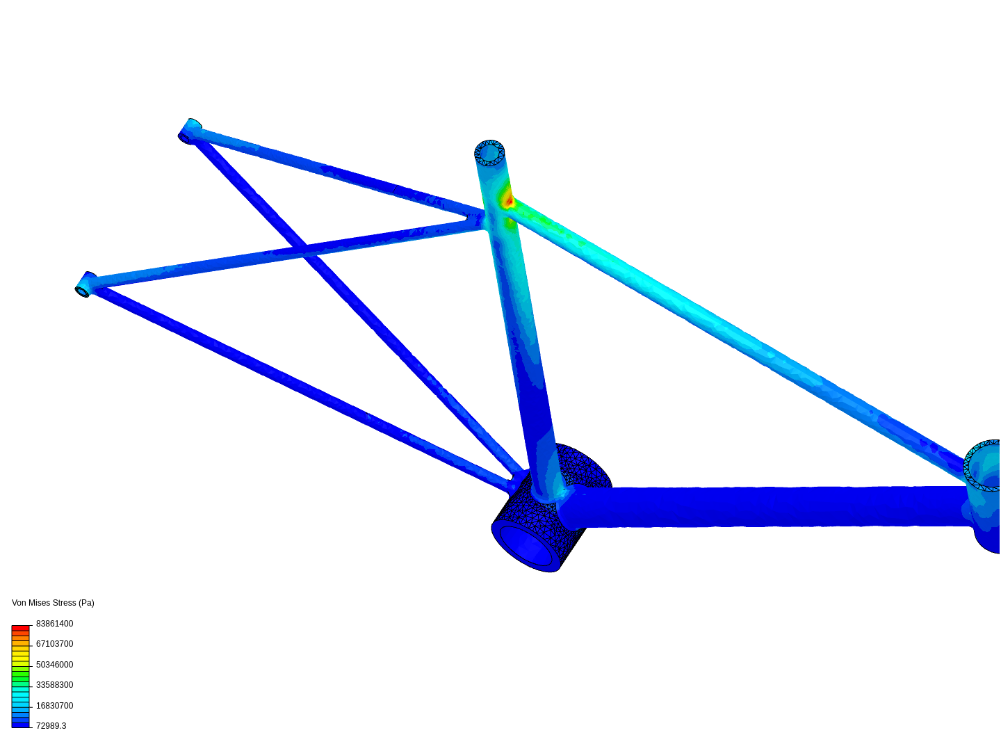 Bicycle frame stress analysis image