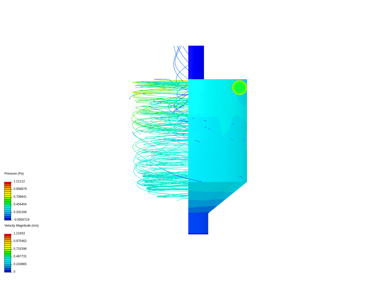 Tutorial - Flow through a cyclone seperator image