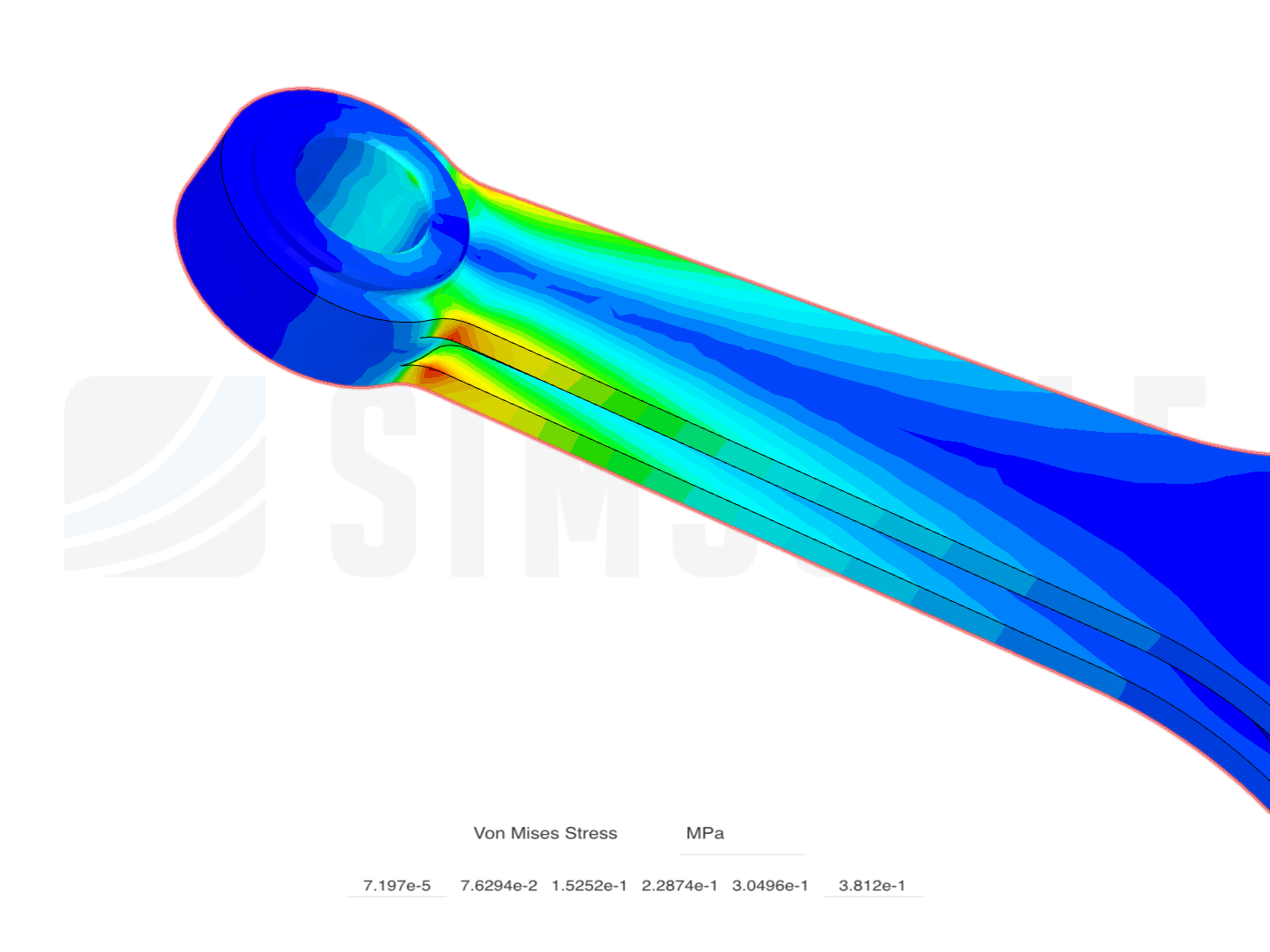 Tutorial 1 Connecting rod stress analysis by shalomeds2111 SimScale