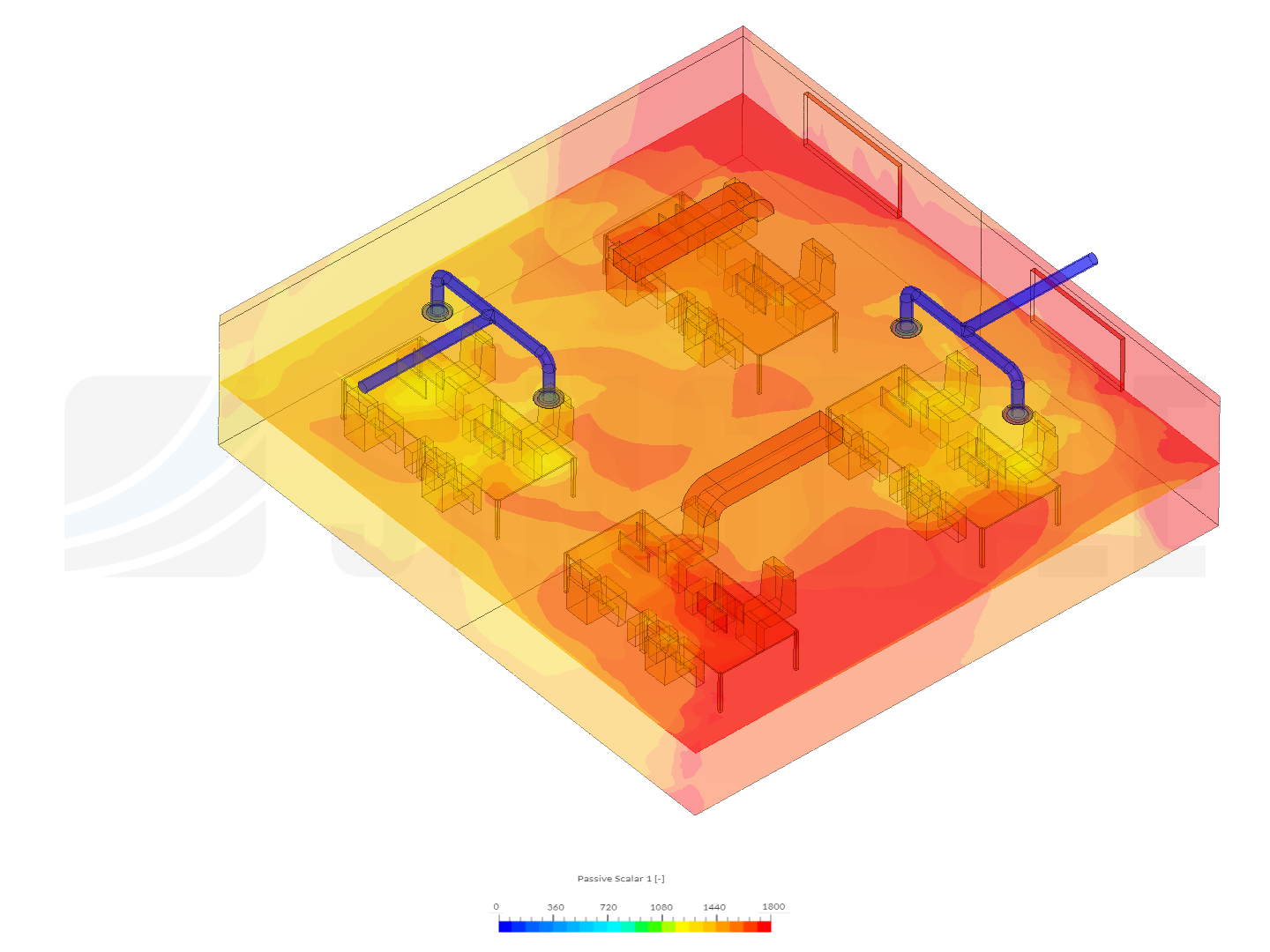 Office space ventilation by sharbeke | SimScale...