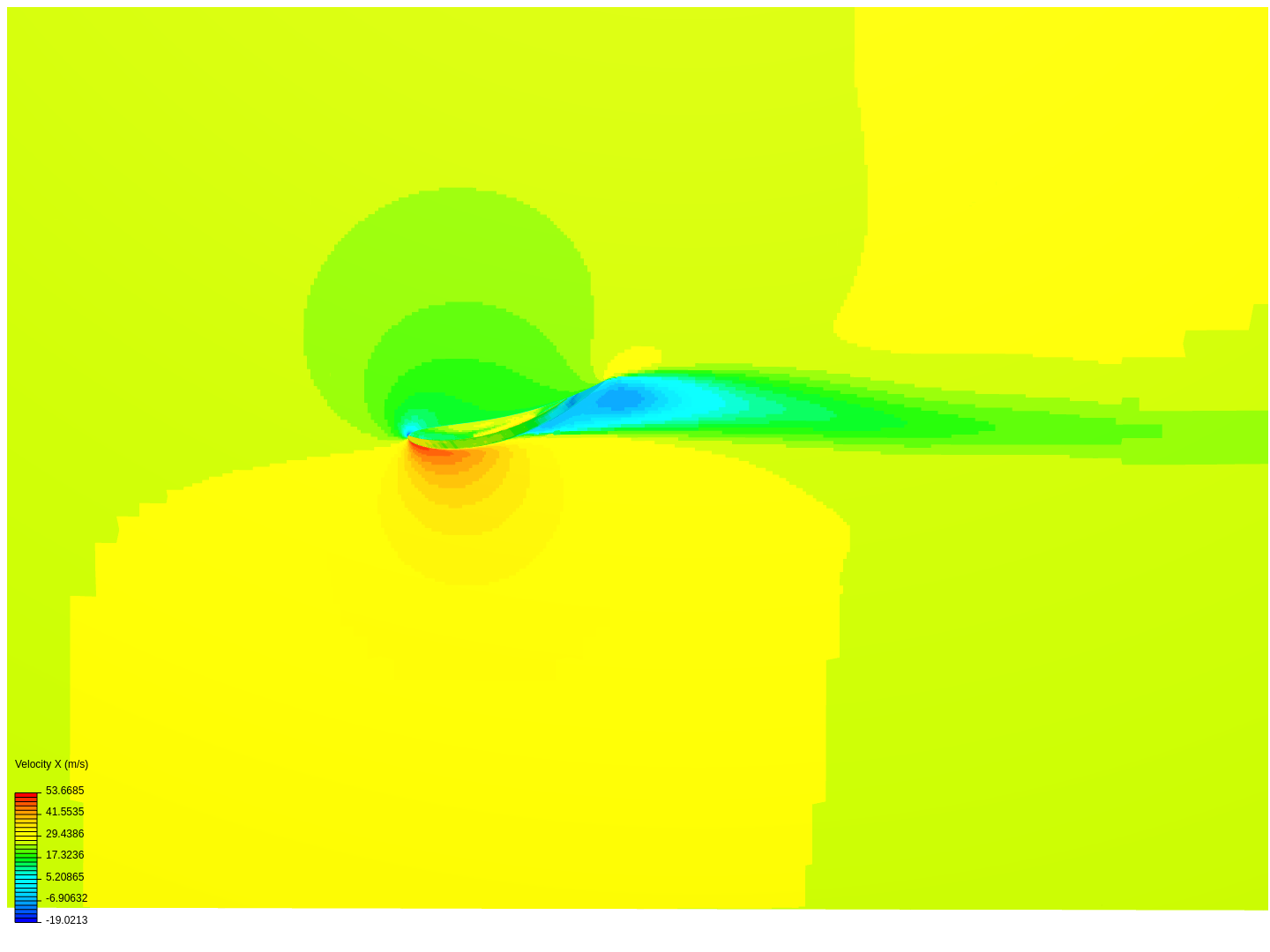 16 Degree Angle Of attack Airfoil CFD image