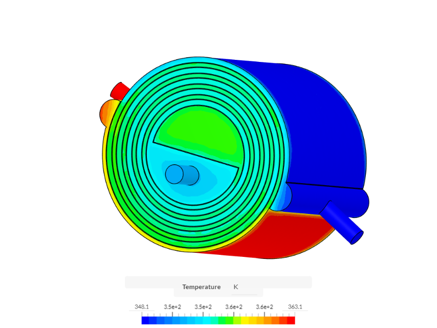 Spiral Heat Exchanger - CHT Simulation image
