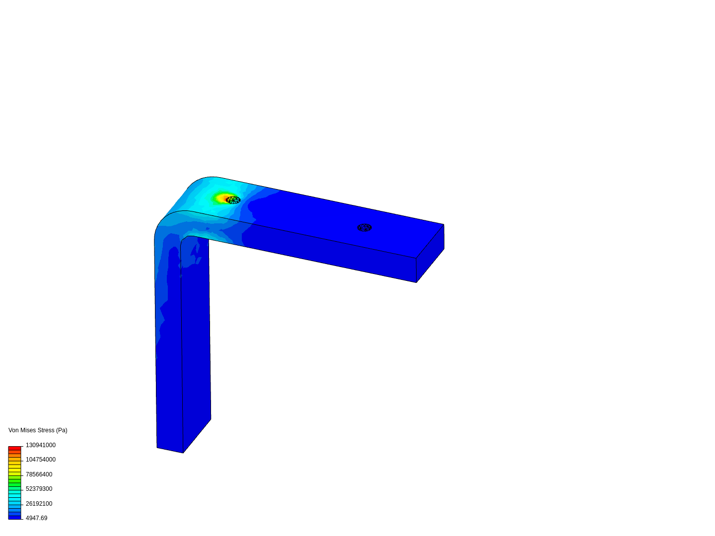 FEA of Angle Bracket(simple structural analysis) image