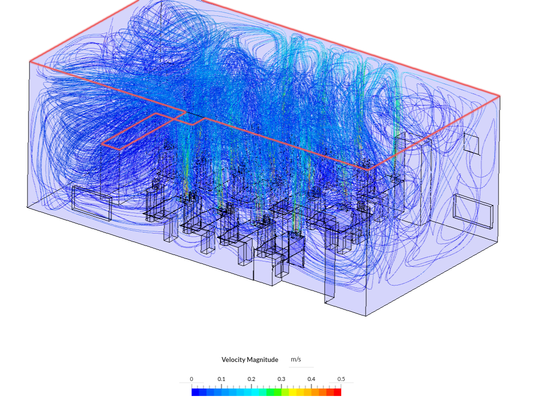 classroom - air flow simation image