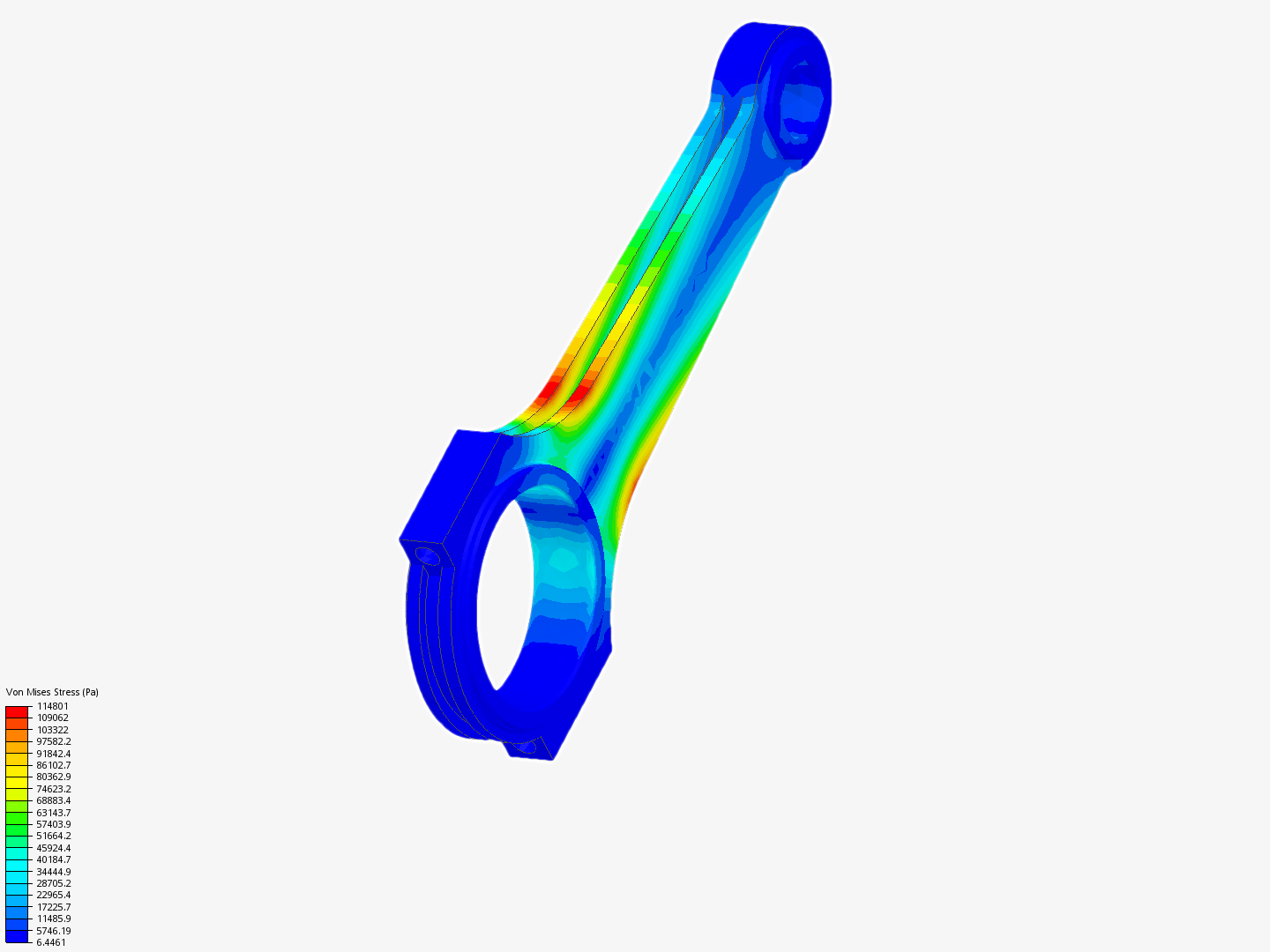 Simple Connecting Rod stress analysis image