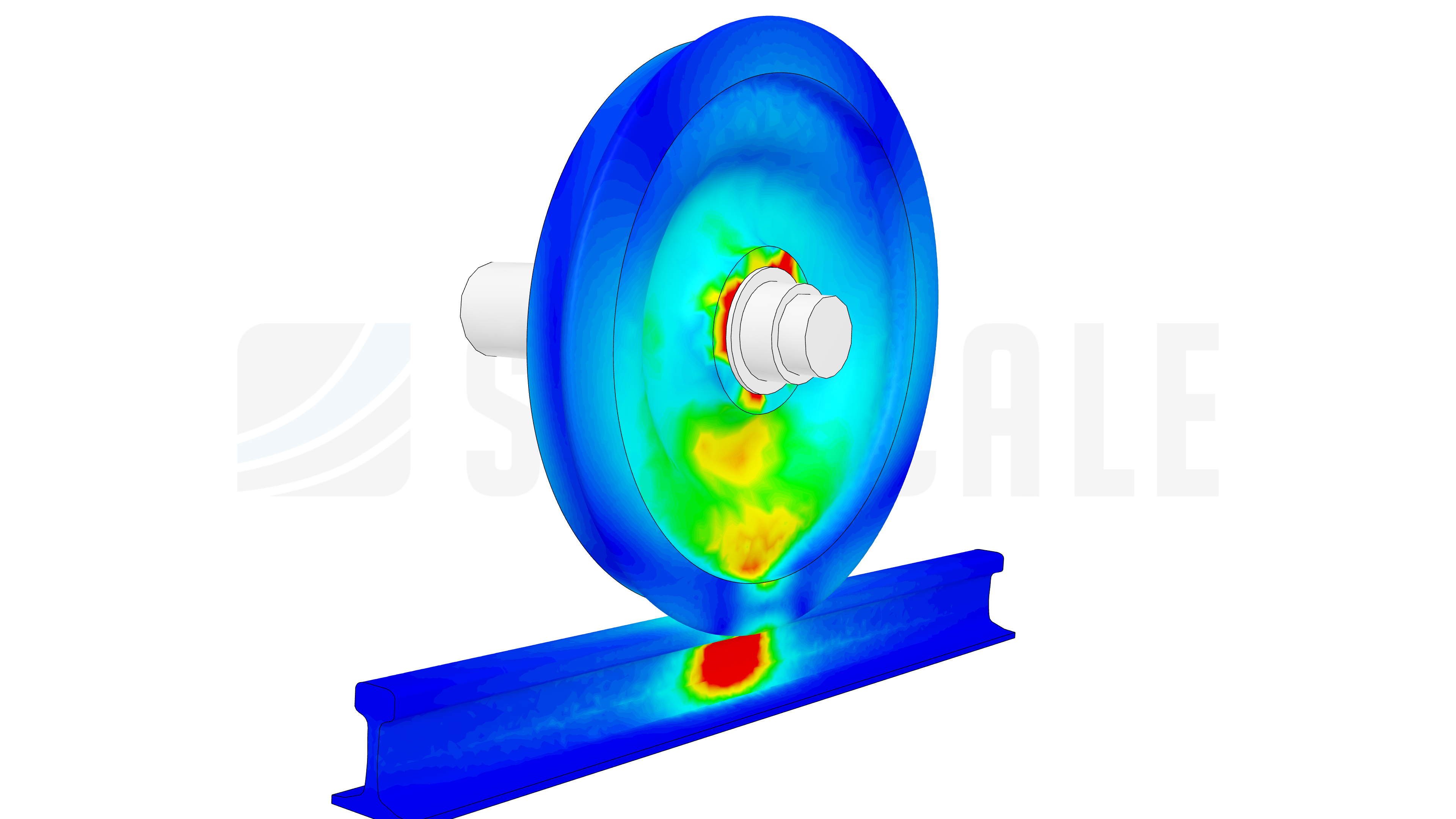 Rotating a Train Wheel on a Railway image