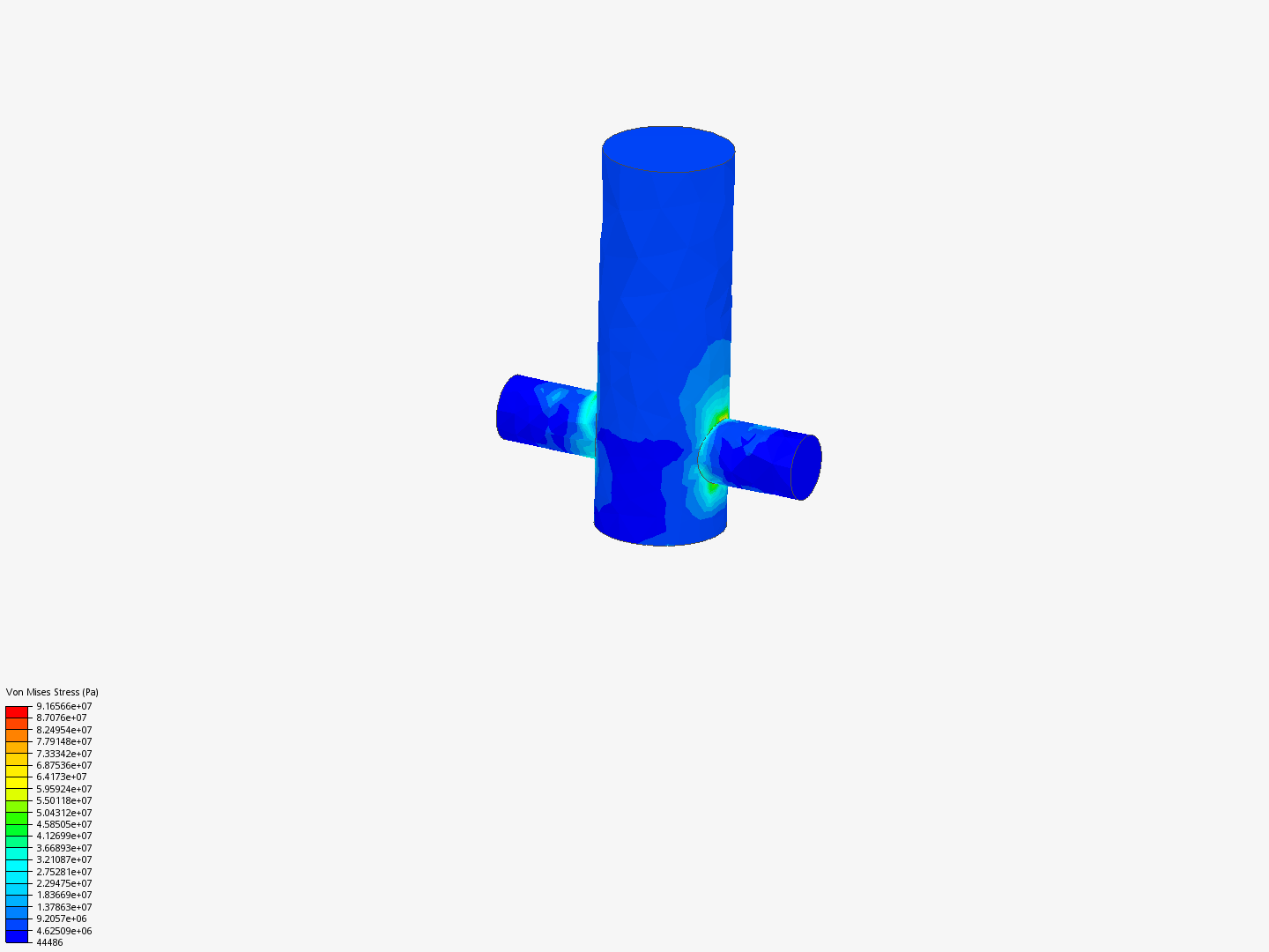 Support, Pin and holder FEA simulation image