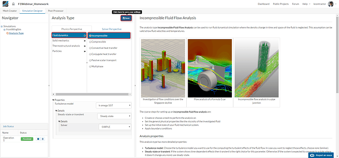 Fluid dynamics simulation of an incompressible fluid f1 aerodynamics tutorial, simlation setup
