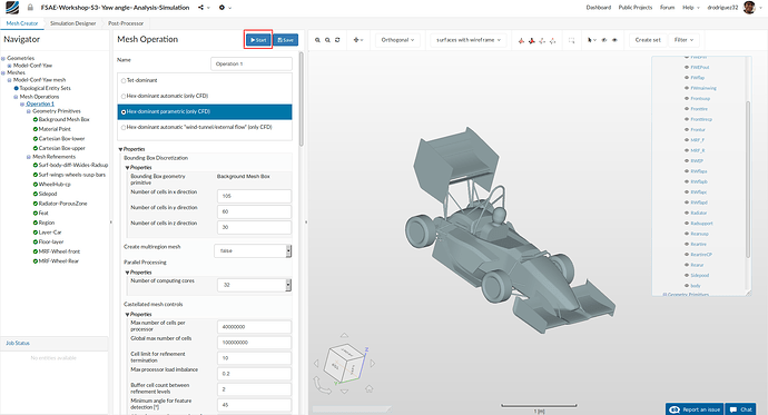 Start mesh operation