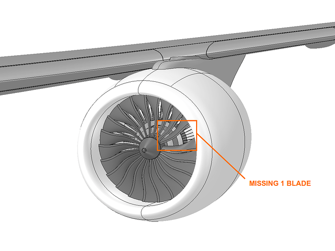 aerospace, aircraft jet engine vibration analysis, missing blade model