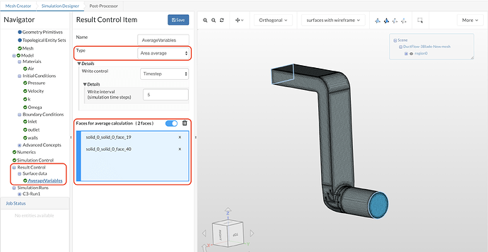 ResultControlPressureDropSimScale