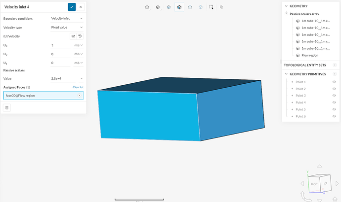 Simscale velocity inlet passive scalar