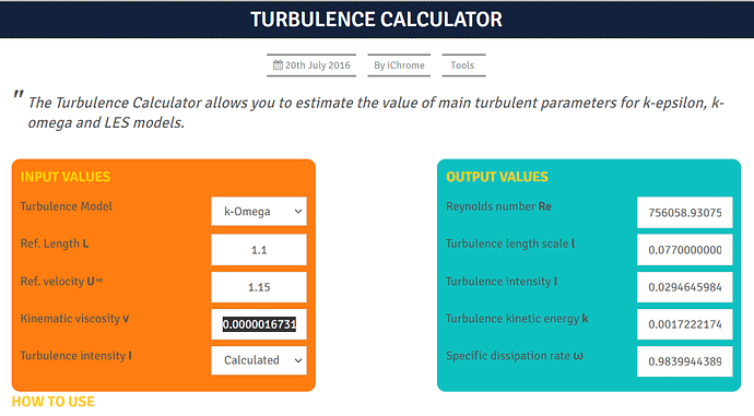 Turbulence Calculator 1