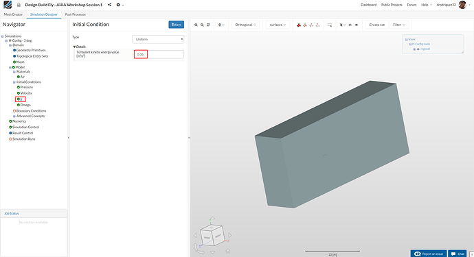 Initial conditions - k