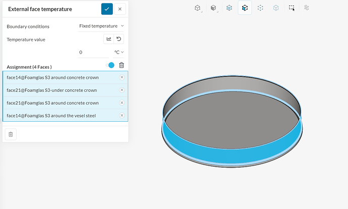 B.C_Fixed temperature around the vessel