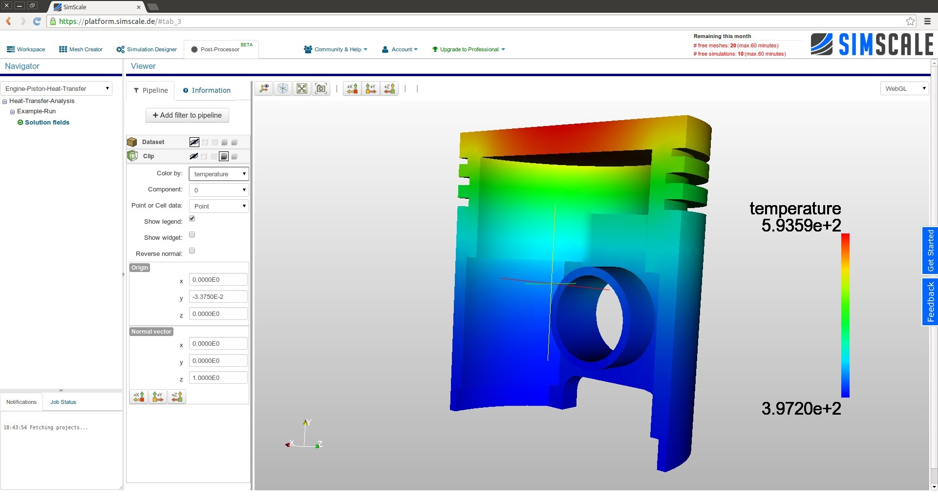 Heat Transfer Analysis of an Engine Piston SimScale
