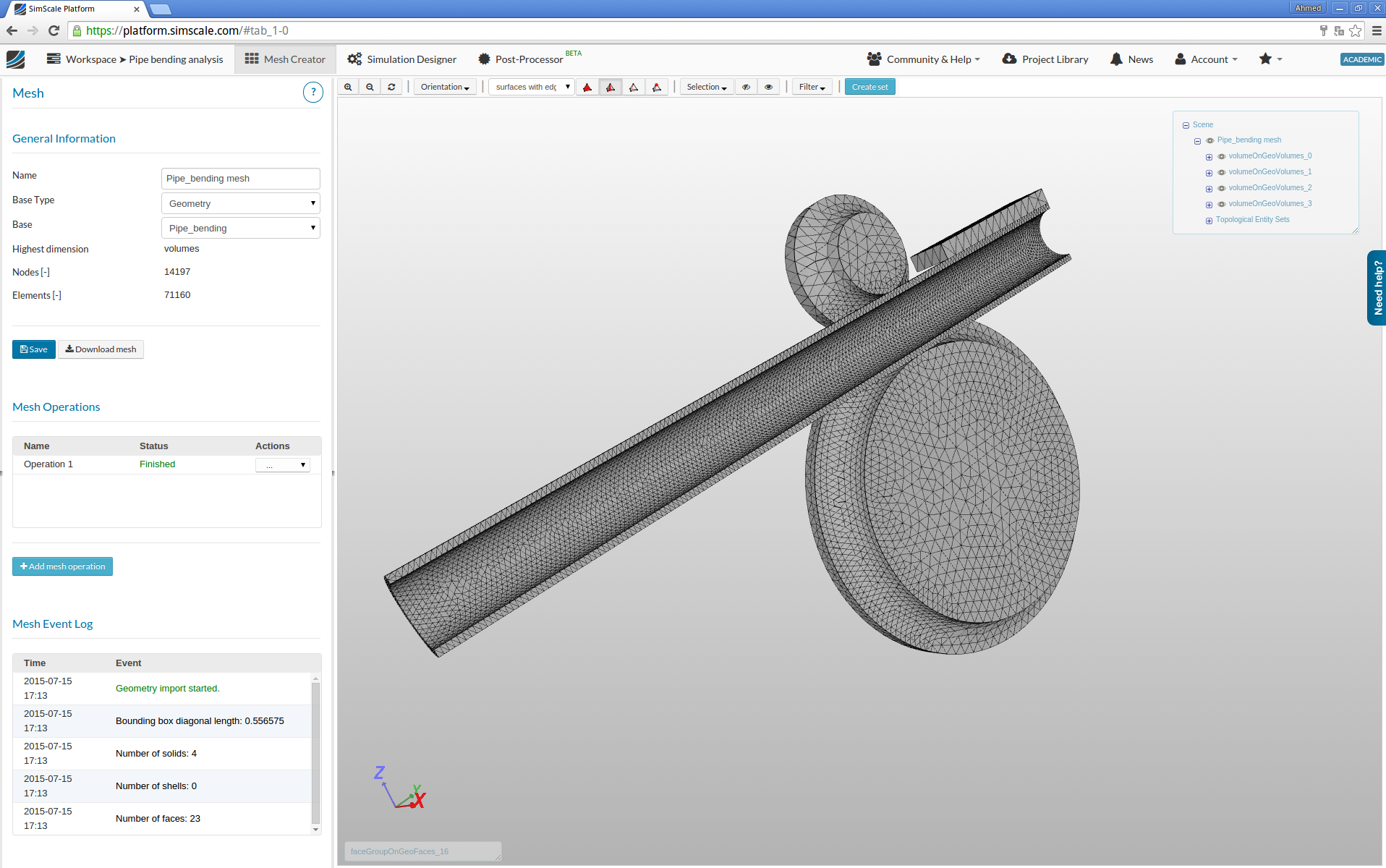 Bending of an Aluminium Pipe Simulation with FEA by ahmed...