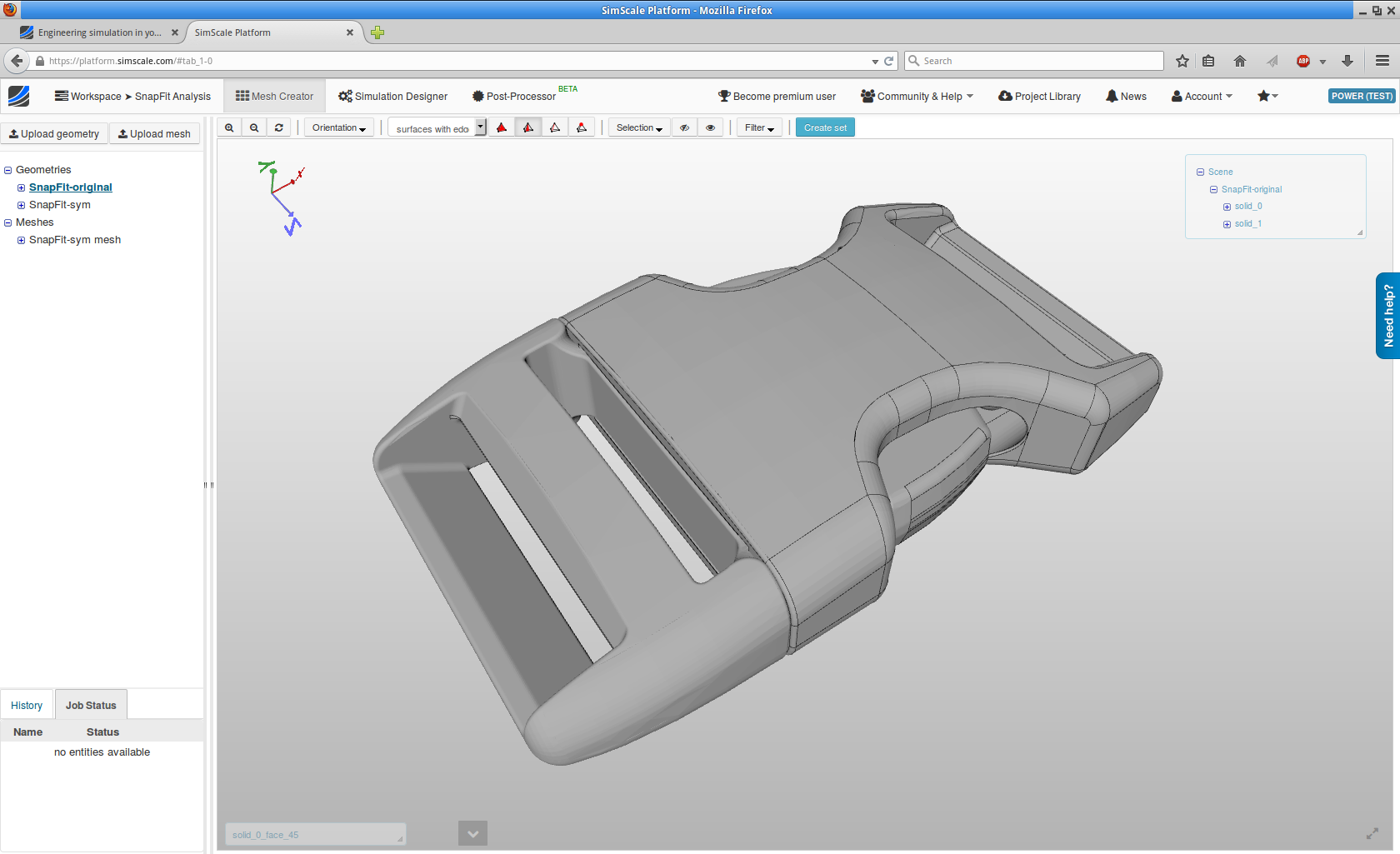 Contact Analysis Snap Fit Mechanism with FEA SimScale