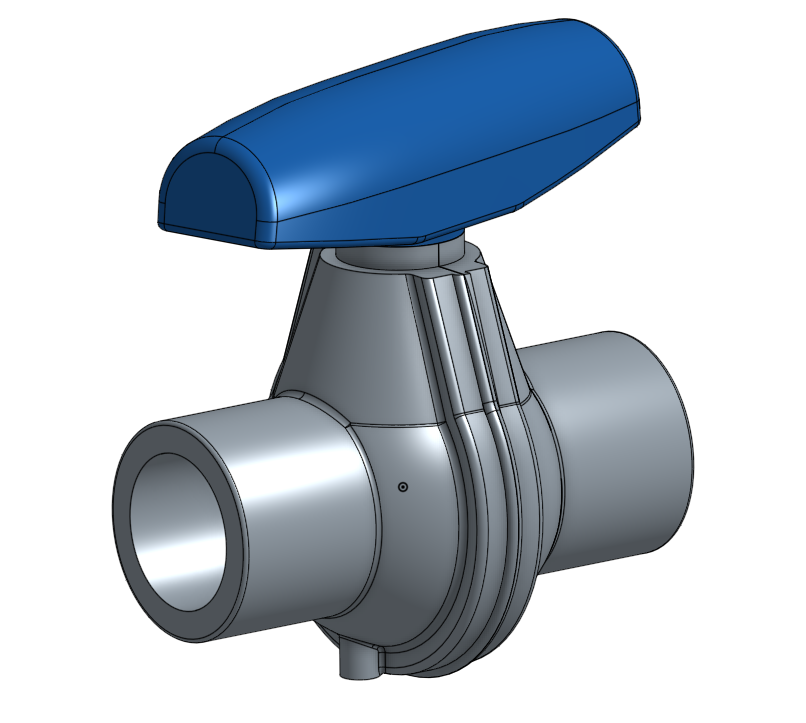 2 ball cad valve model analysis' by 'Ball simulation valve flow dheiny project